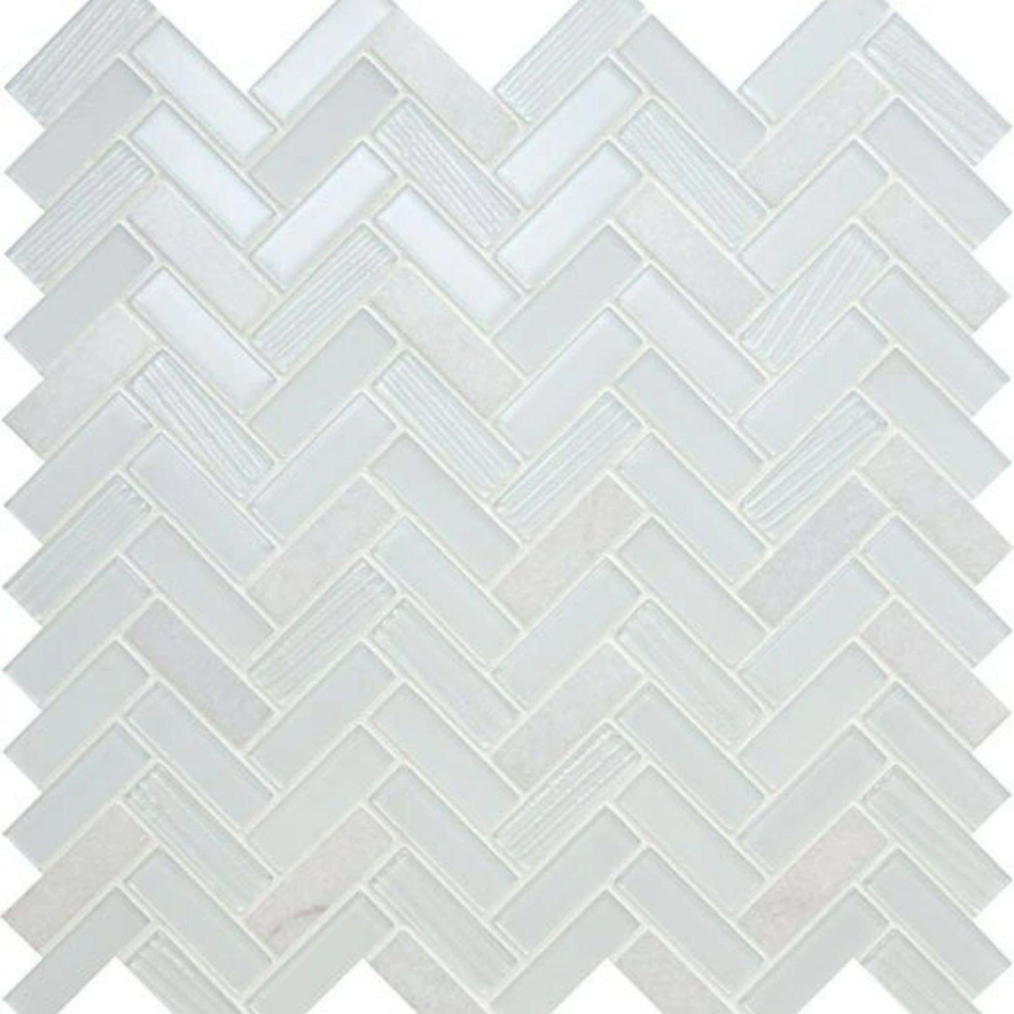 Serentina in Bliss Herringbone Glass Tile