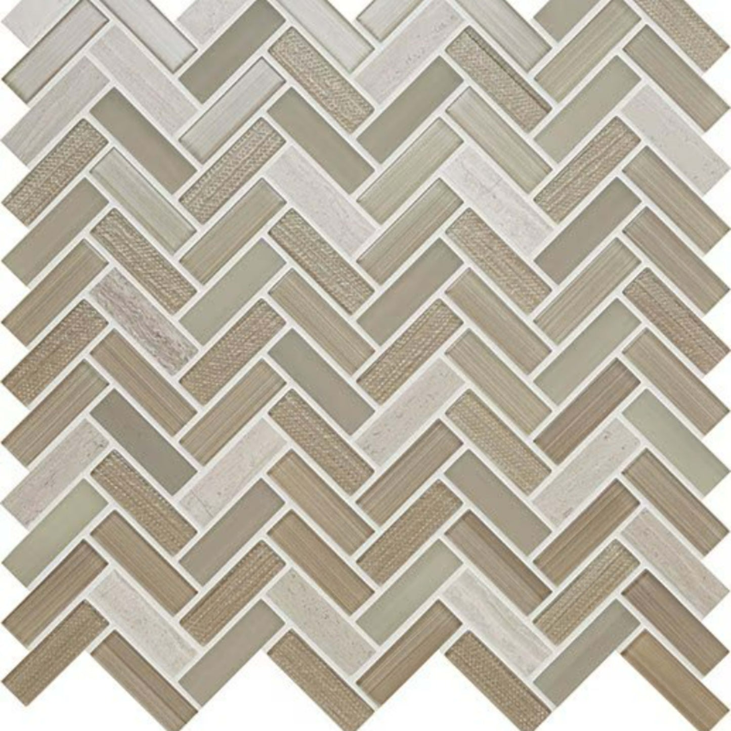 Serentina in Accord Herringbone Glass Tile
