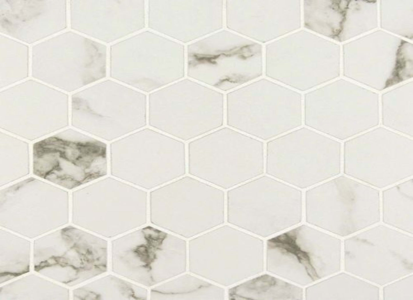 Pietra in Statuario 2” Hexagon Matte