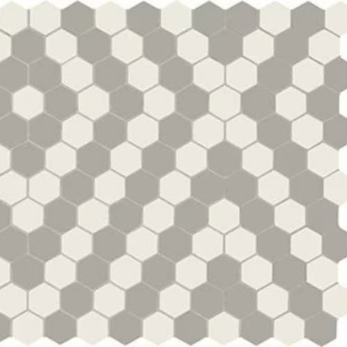 Unglazed Mosaics in Ice White/Light Smoke/Diamond Hexagon