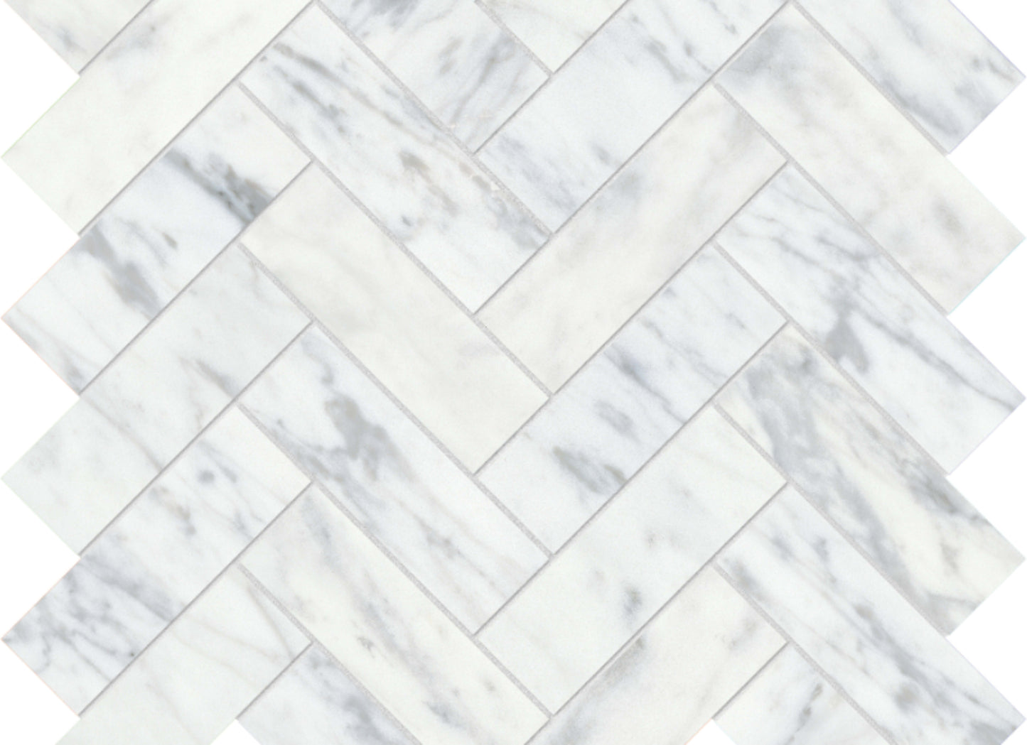 Virtue Bianco in Herringbone Mosaic Honed