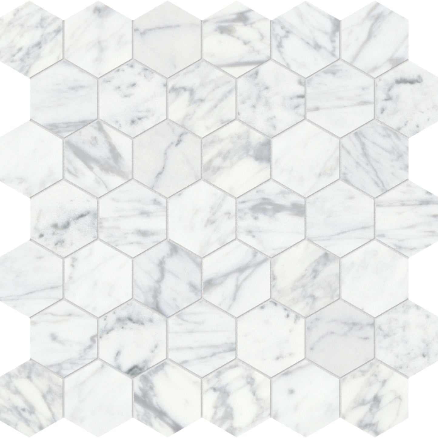 Virtue Bianco in Hexagon Mosaic Honed Natural Stone