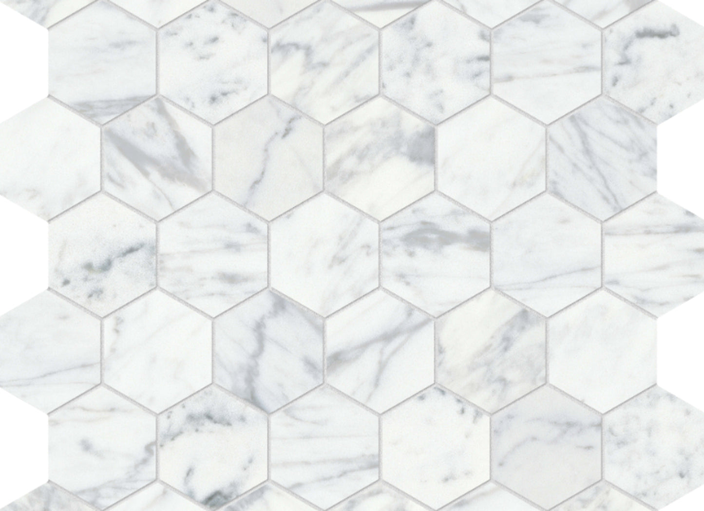 Virtue Bianco in Hexagon Mosaic Honed
