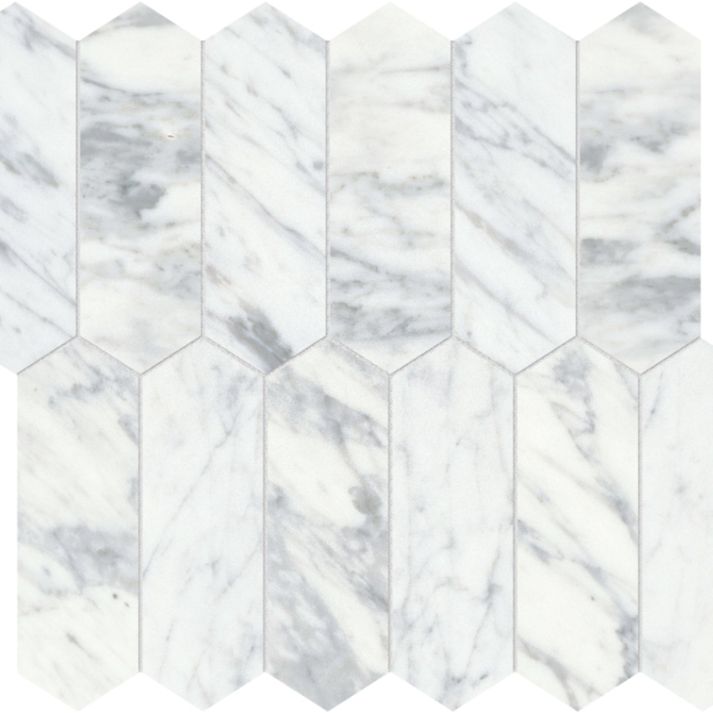 Virtue Bianco in Picket Mosaic Honed Natural Stone