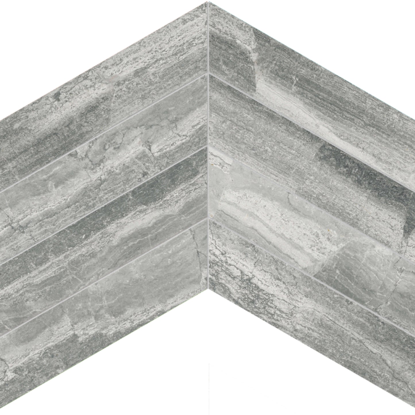 Volcana Notte in Chevron Mosaic Honed Natural Stone