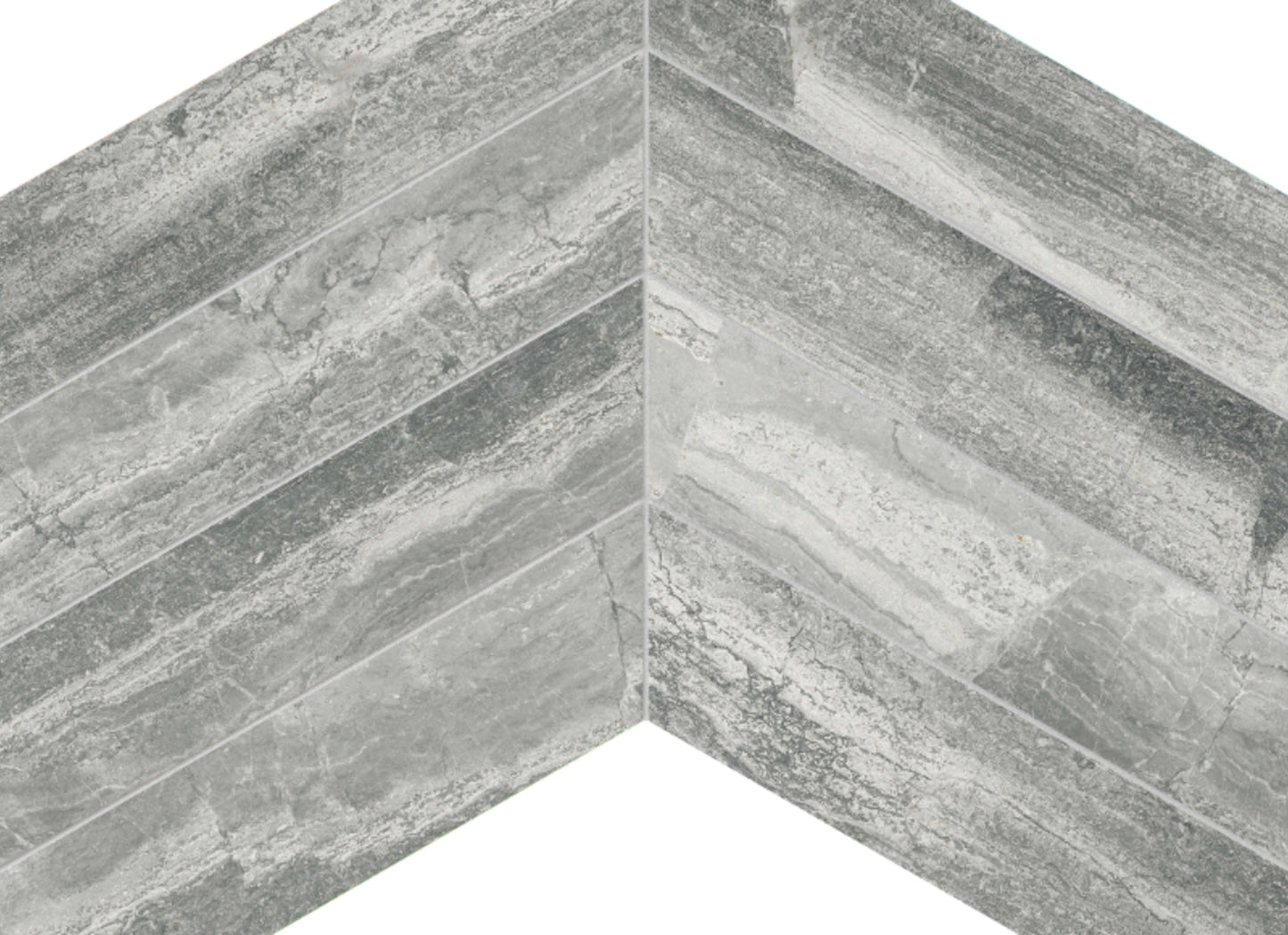 Volcana Notte in Chevron Mosaic Honed