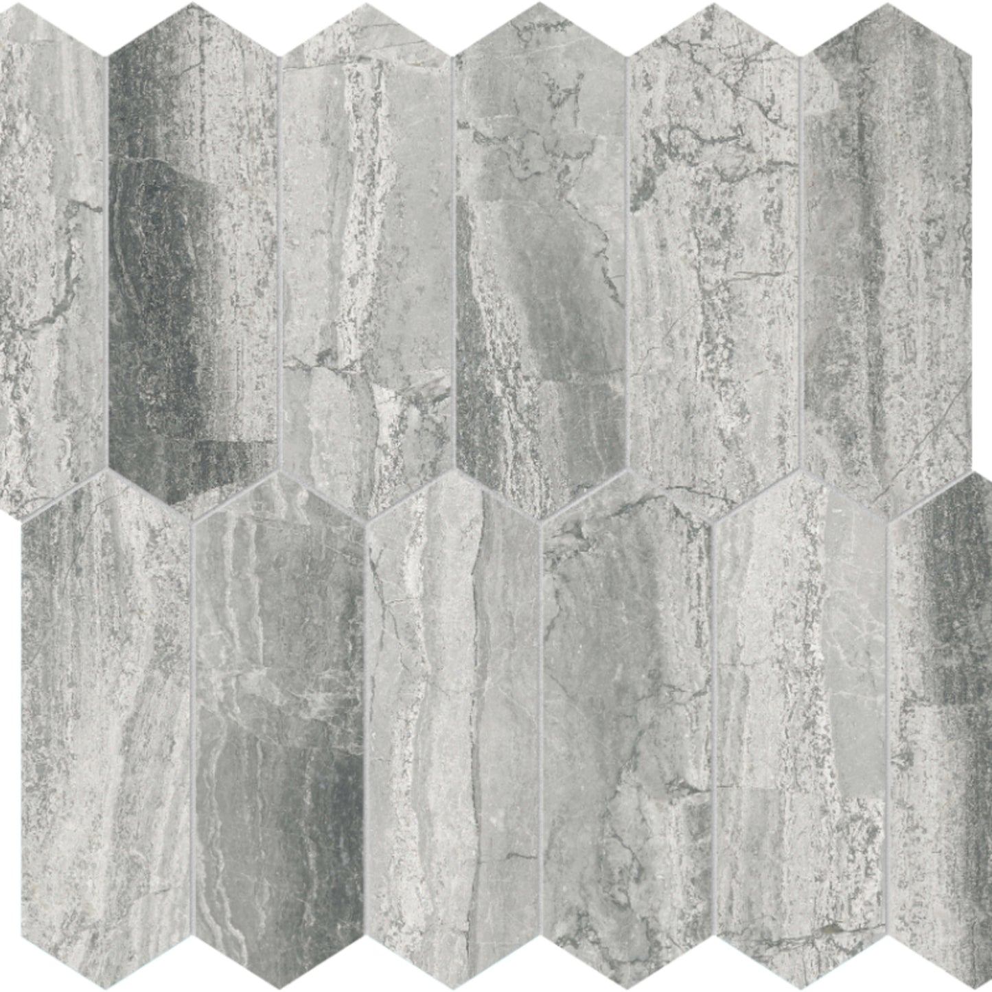 Volcana Notte in Picket Mosaic Honed Natural Stone