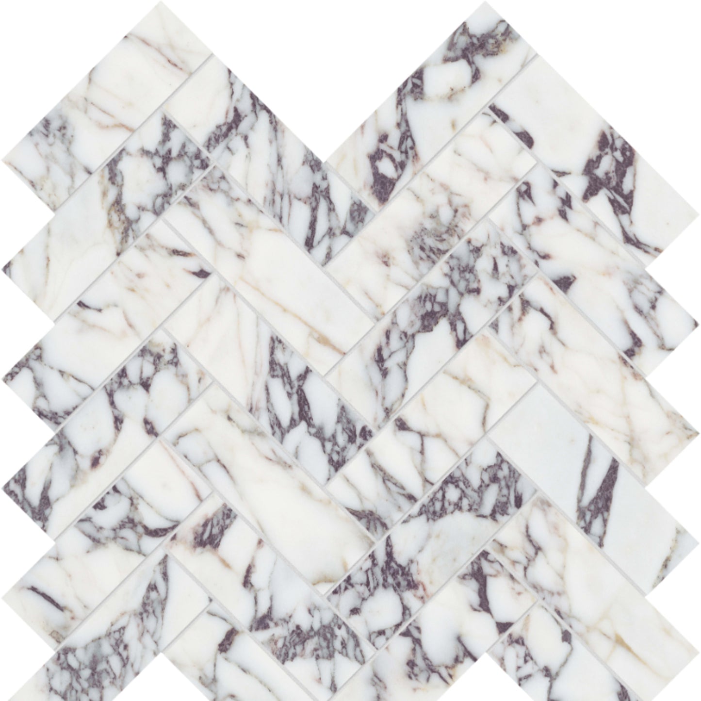 Viola Roccia in Herringbone Mosaic Honed Natural Stone