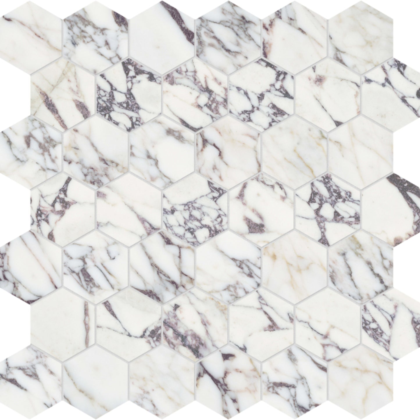Viola Roccia in Hexagon Mosaic Honed Natural Stone