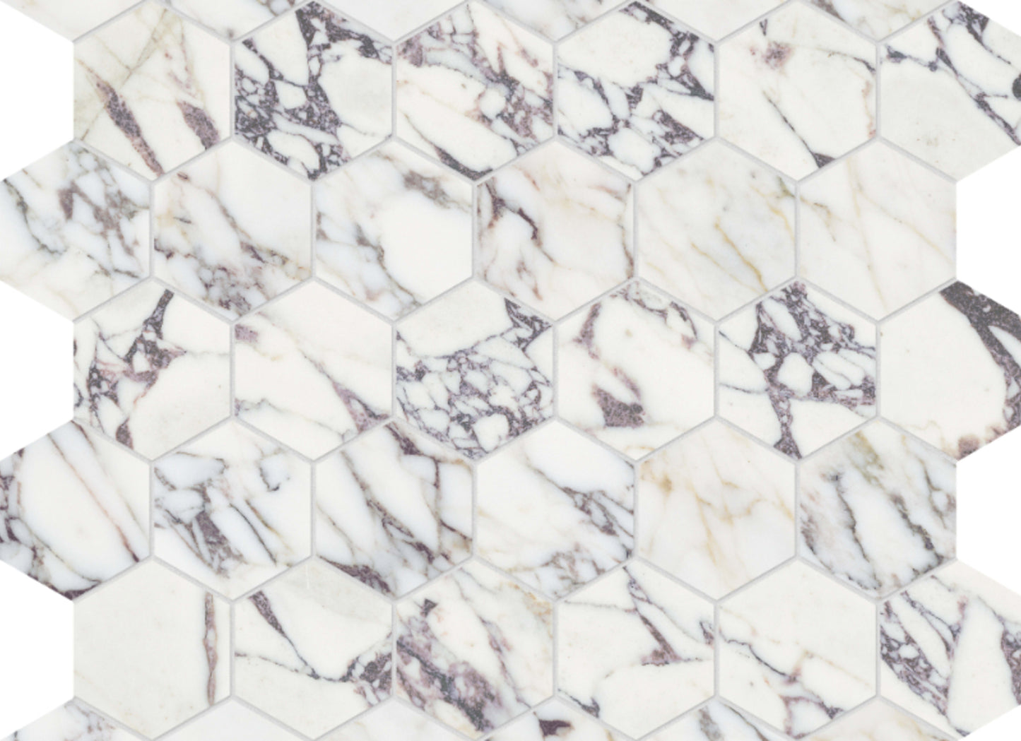 Viola Roccia in Hexagon Mosaic Honed