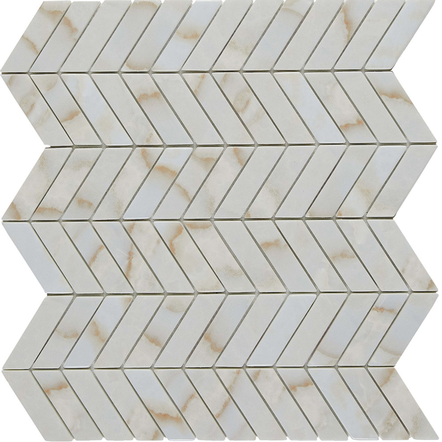 Leaside in Glow Chevron Glass Tile