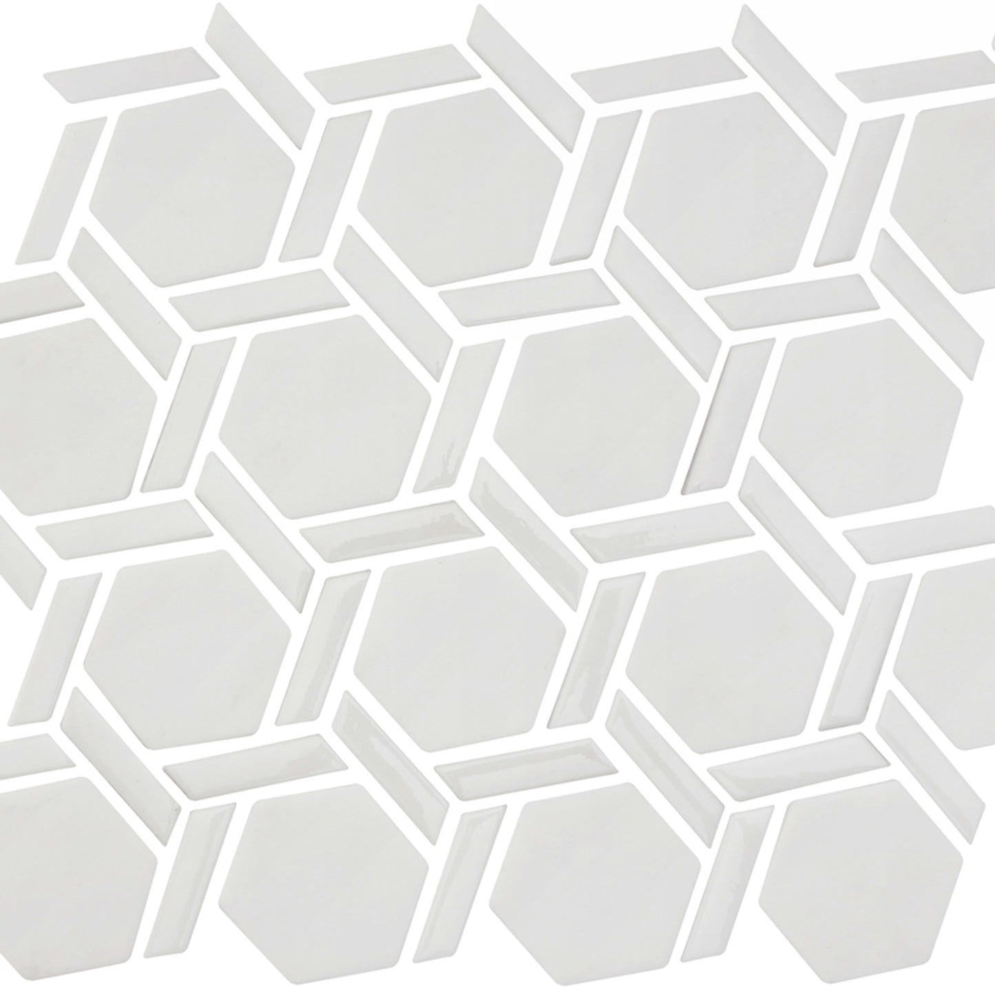 Maja in Mist Hex Wheel Glass Tile