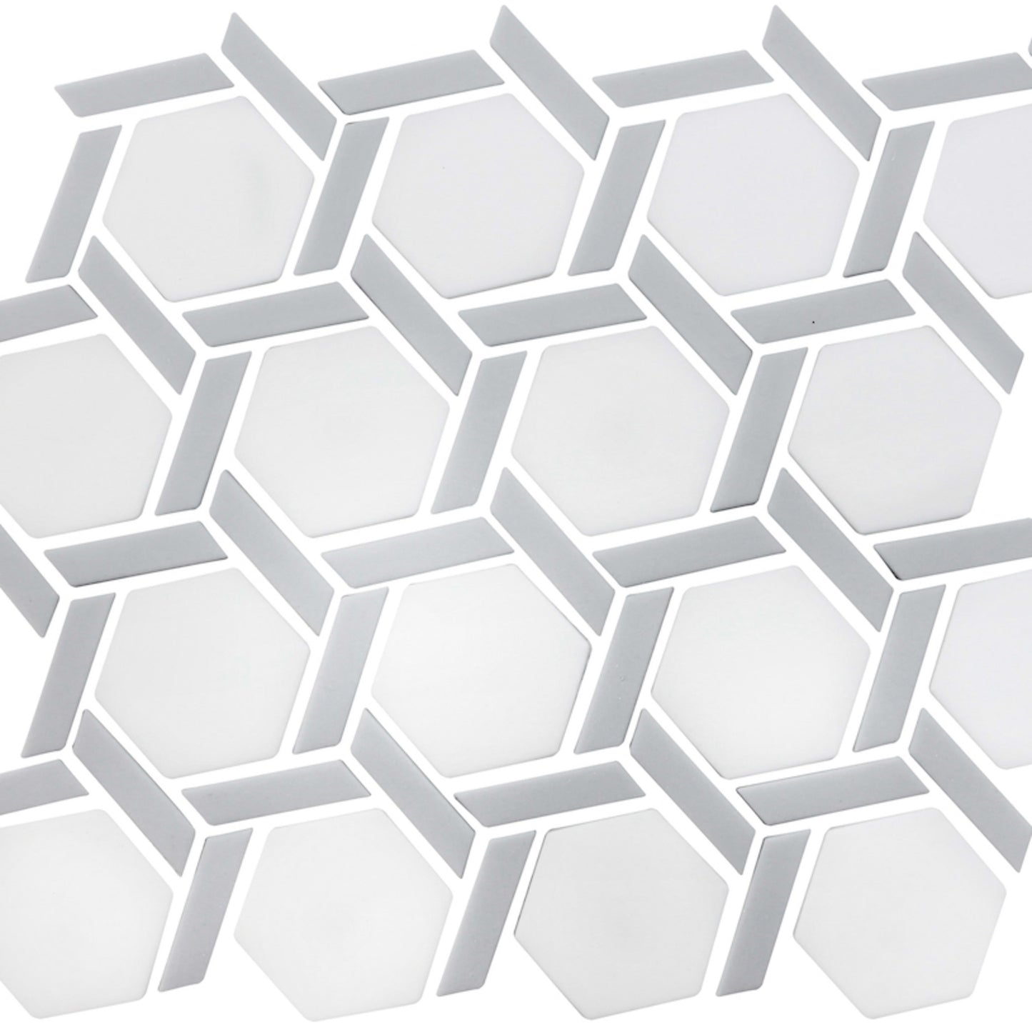 Maja in Wave Hex Wheel Glass Tile