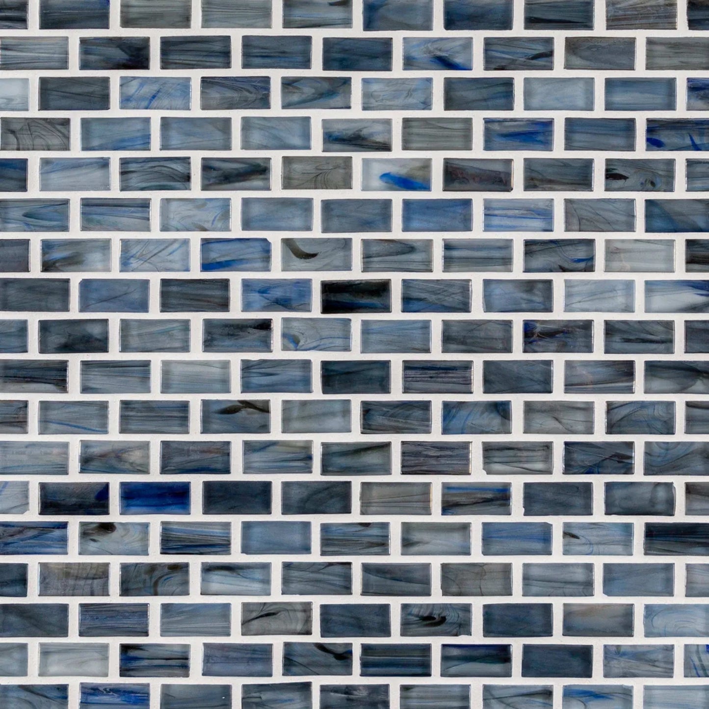 Water Ripple Mosaic in Blue Glass Tile