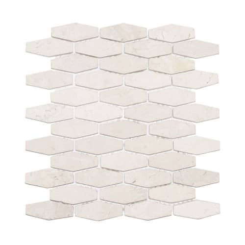 Honeycomb Tile in White Marble - Natural