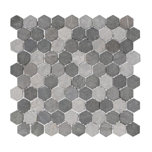 Mini Hexagon Tile in Mountain Mix - Natural