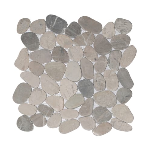 Wave Tile in Grey Cloud - Natural