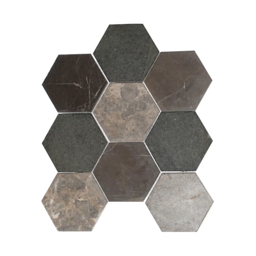 XL Hexagon Tile in Mountain Mix - Sealed