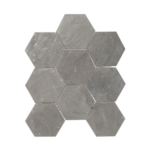 XL Hexagon Tile in Dark Grey - Natural
