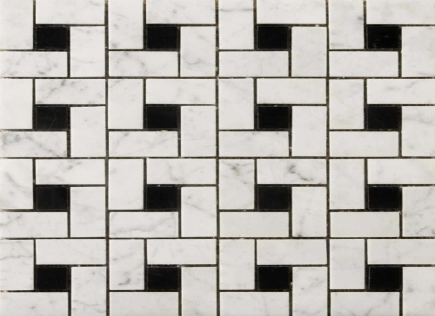 Marble Bianco Gioia Collection in Pinwheel -12" X 12" Mosaic Mesh Honed