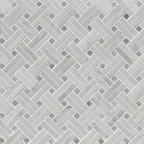 Carrara White in Carrara White - Basketweave Polished
