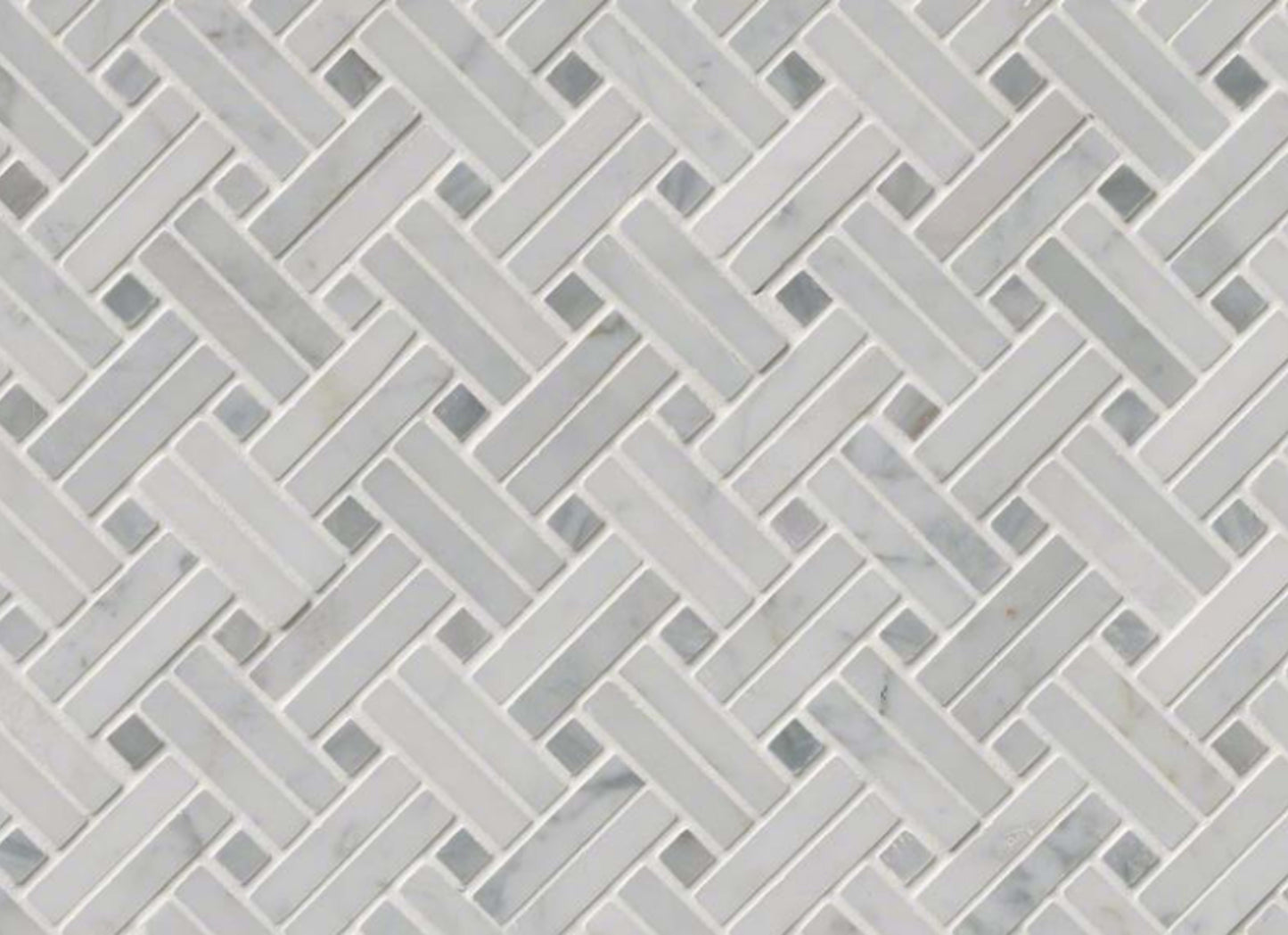 Carrara White in Carrara White - Basketweave Polished