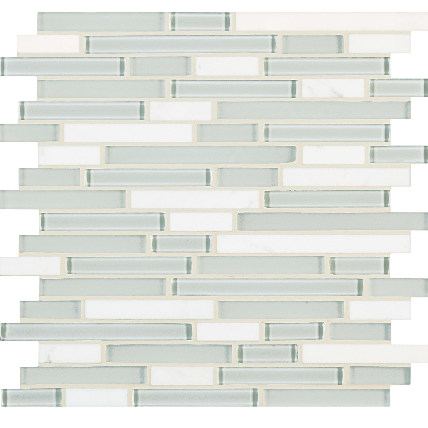 Ebb and Flow in Snow And Ice Linear Mix Glass Tile
