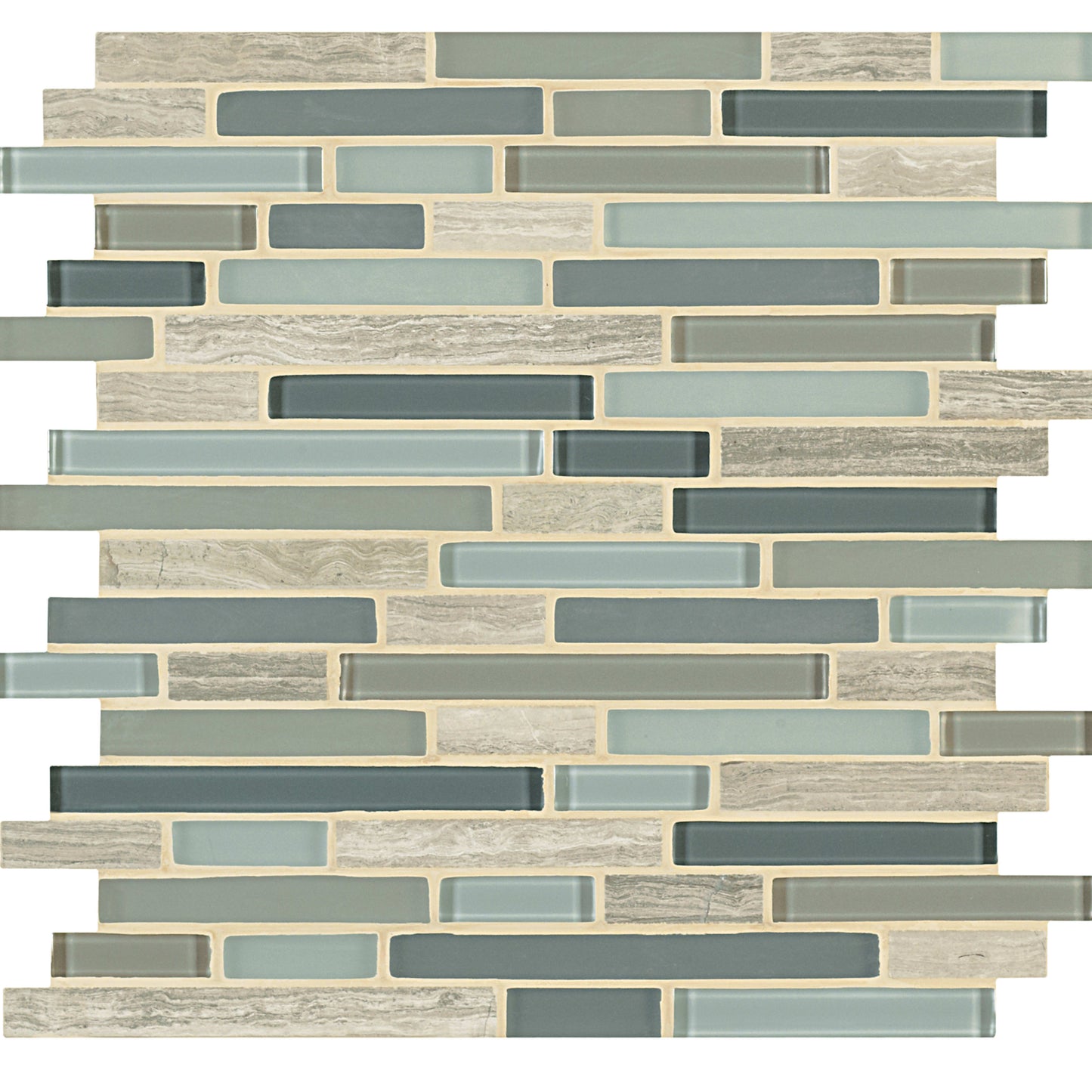 Ebb and Flow in Sand And Surf Linear Mix Glass Tile
