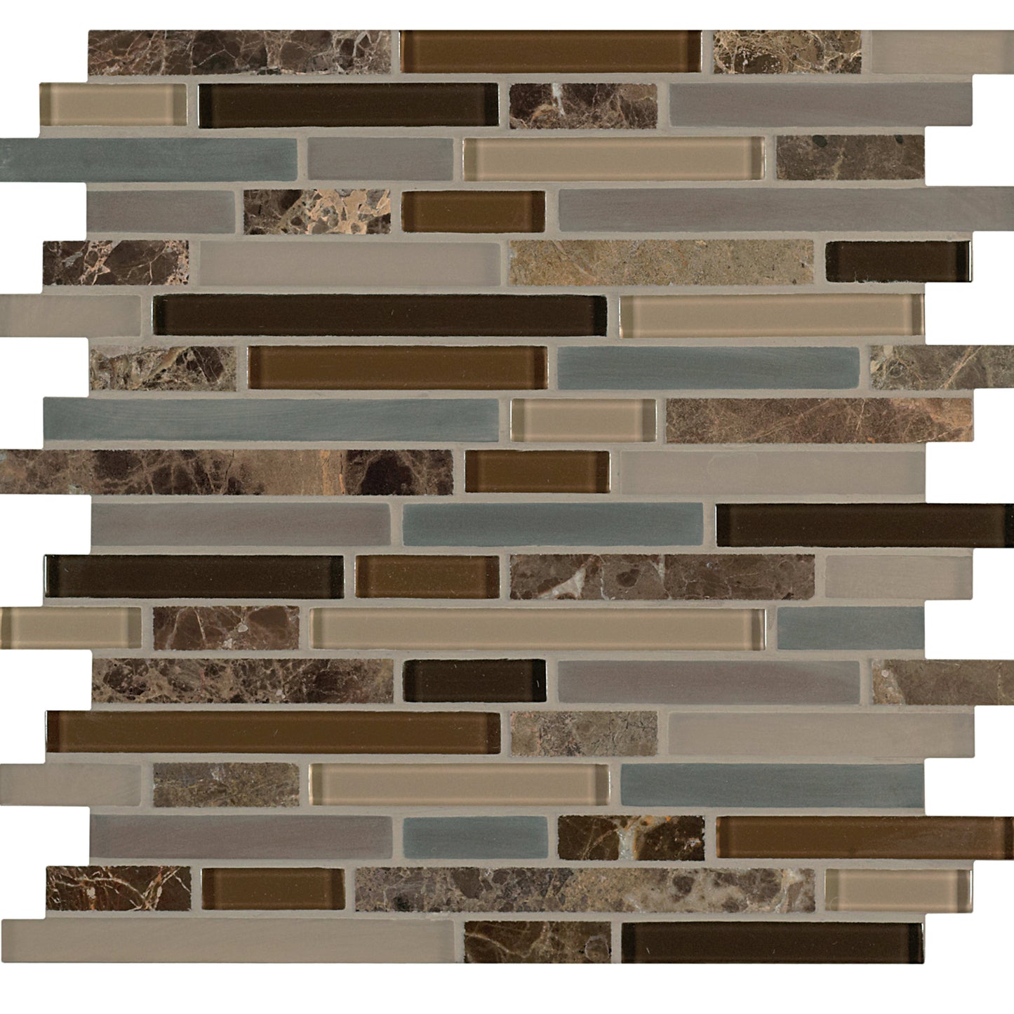 Ebb and Flow in Sticks And Stones Linear Mix Glass Tile