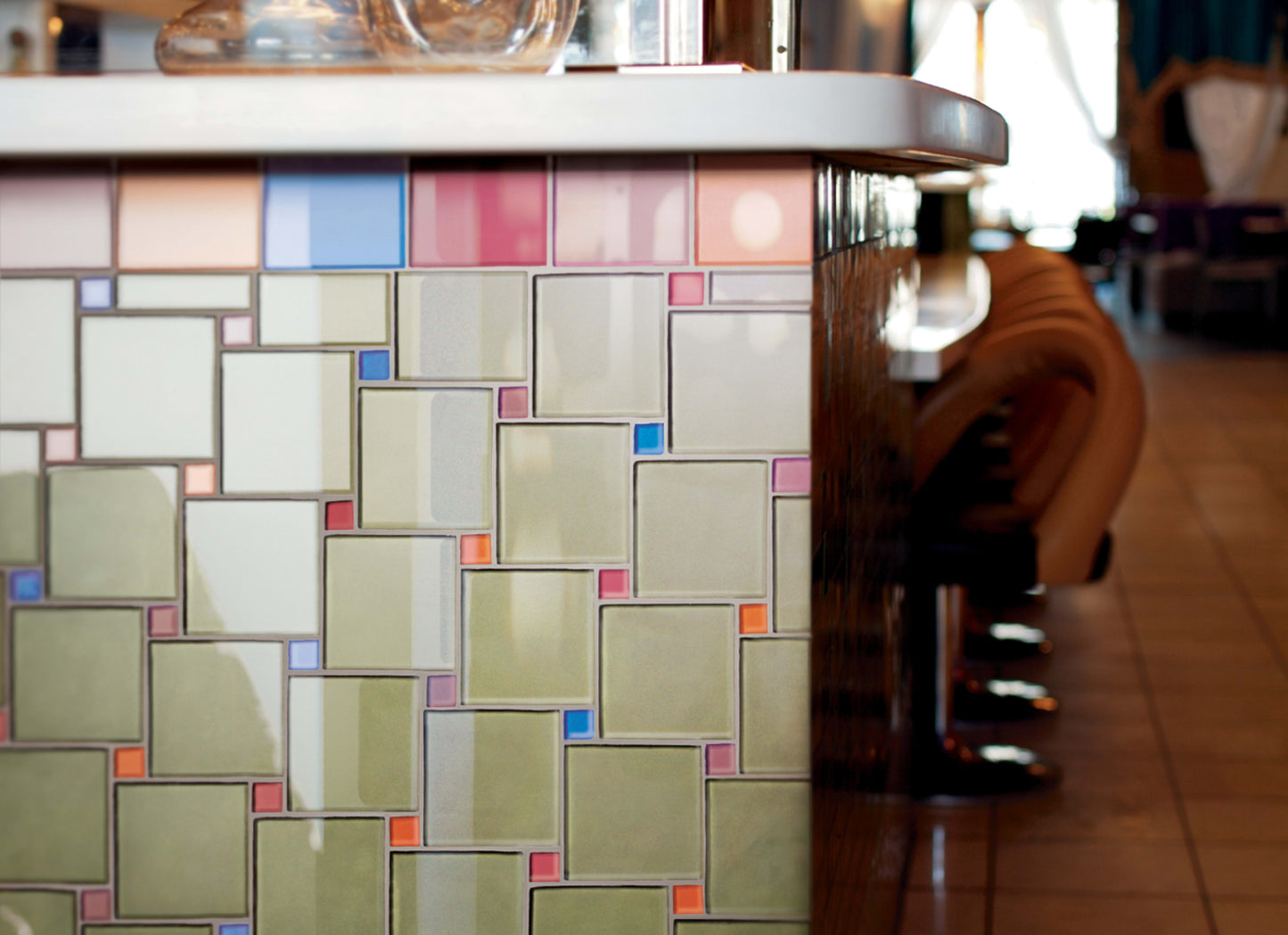 Glass Blox in Taupe Fog 1"x1"