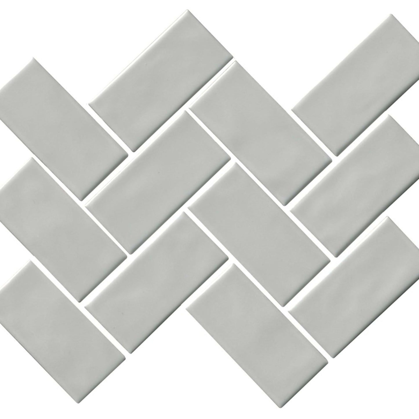 Regina in Light Gray Mosaic Herringbone Tile