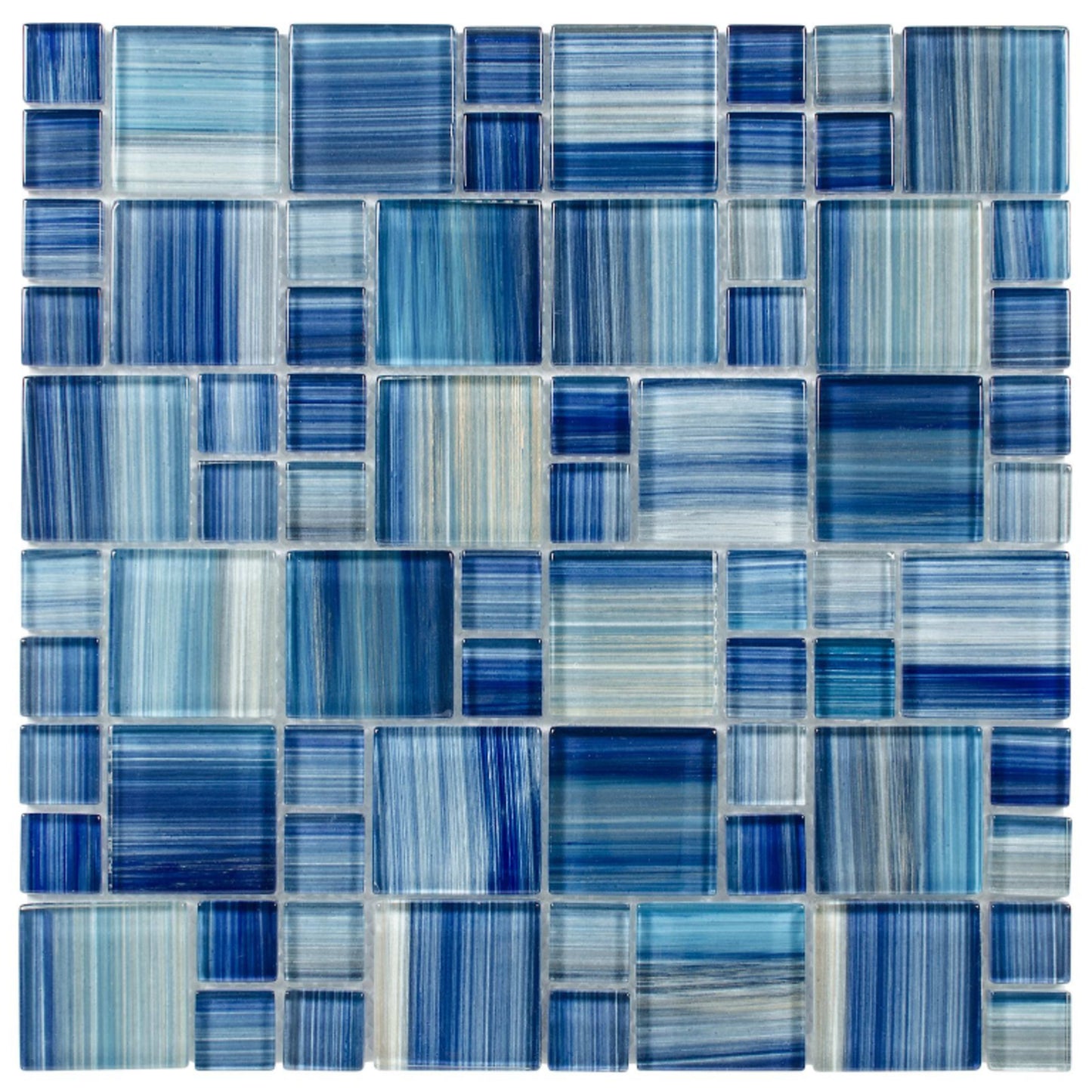 Splash in Neptune Blocks Glass Tile