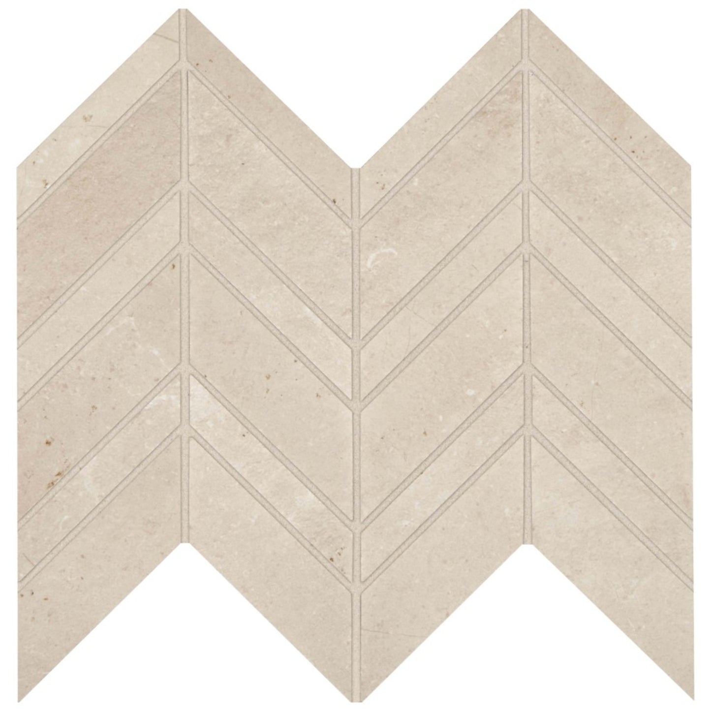 Gallery in White Mosaic Chevron Tile