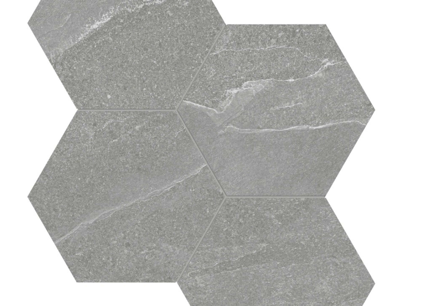 Niles in Medium Grey Mosaic 6" Hex