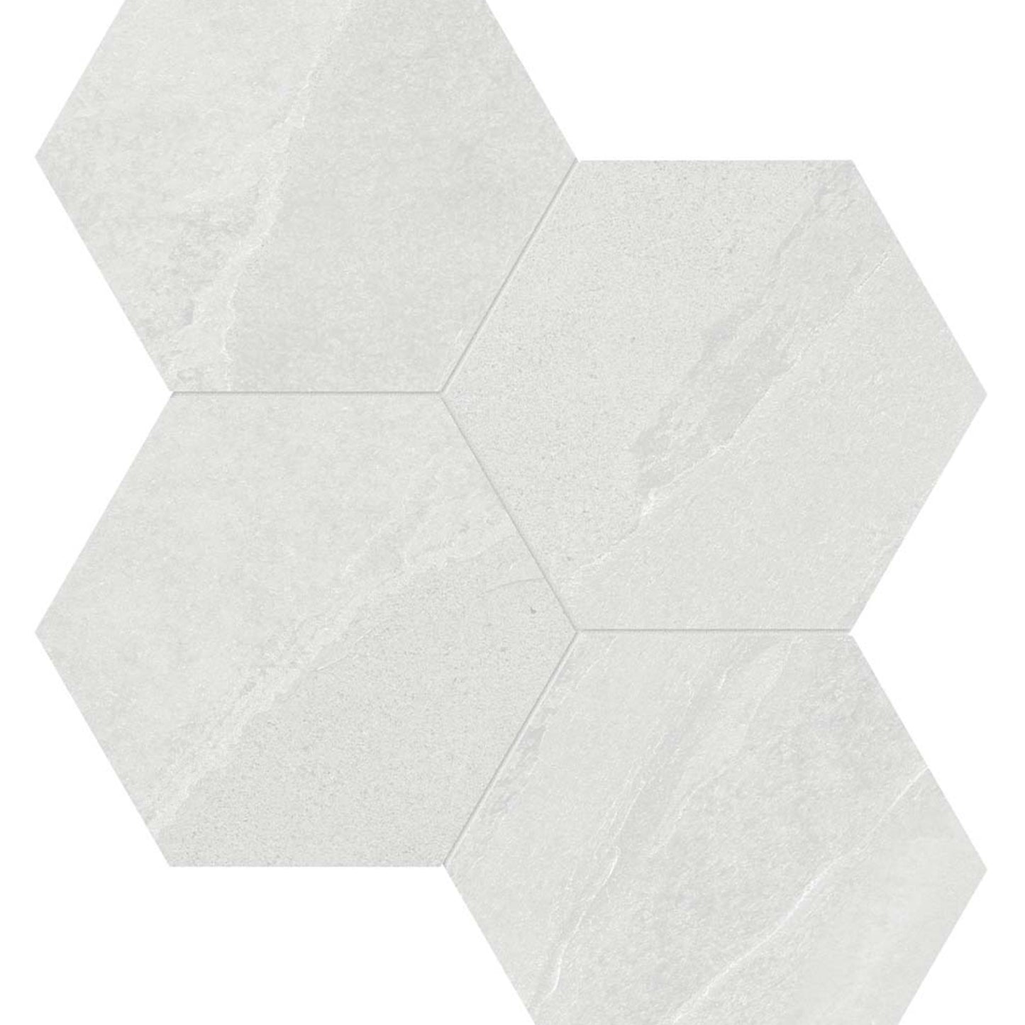 Niles in Light Grey Mosaic 6" Hex Tile
