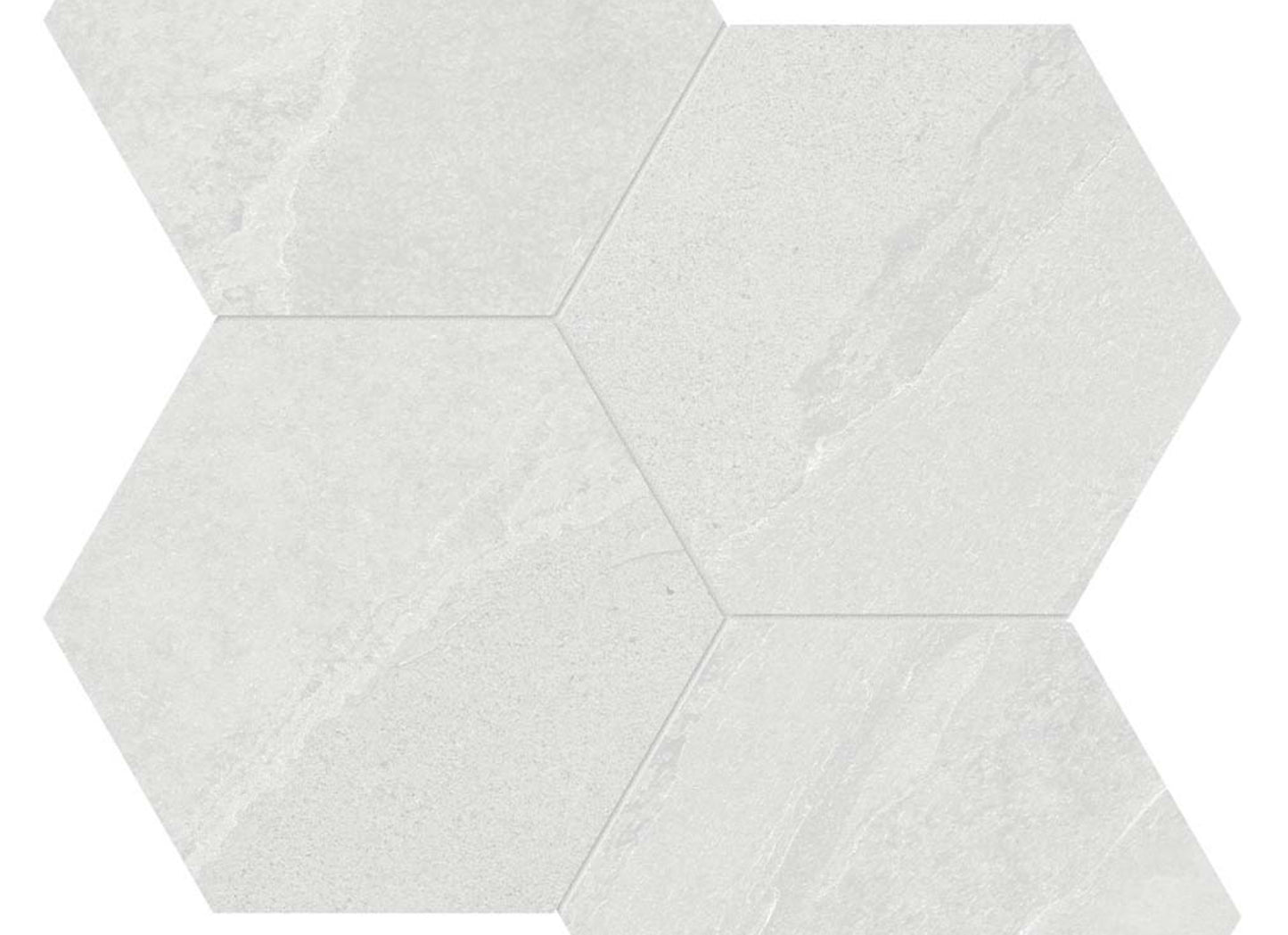 Niles in Light Grey Mosaic 6" Hex