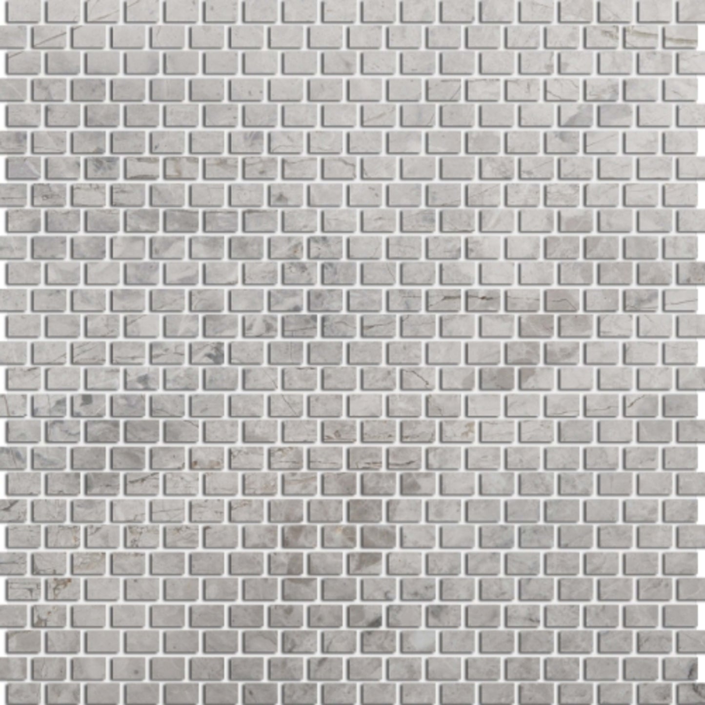 Marble Silver Collection in Silver Polished - Mini Offset Natural Stone