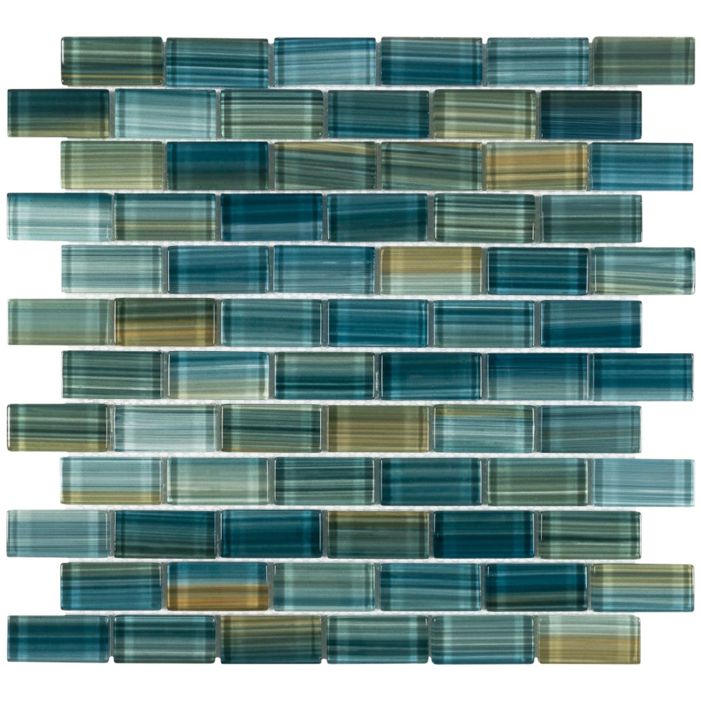 Splash in Neptune Emerald 1×2 Glass Tile