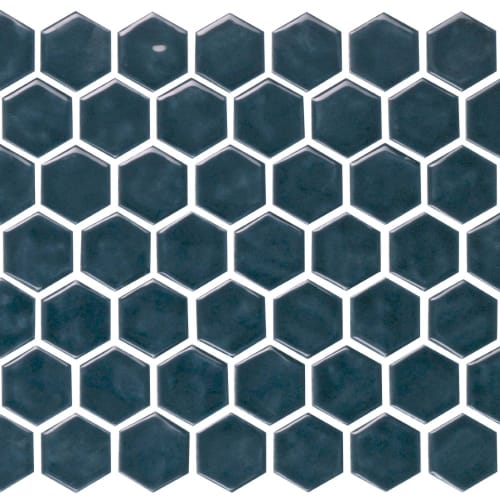 Regina in Dark Blue Mosaic Hexagon