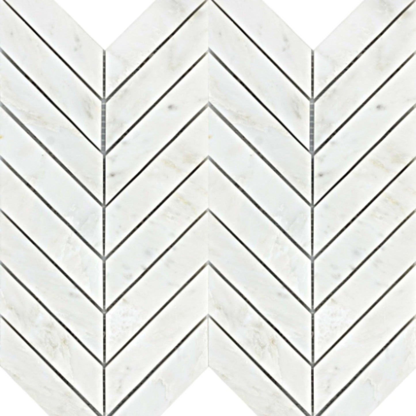 Marble Winter Frost in Winter Frost Chevron Mosaic - Mesh Mosaic Natural Stone