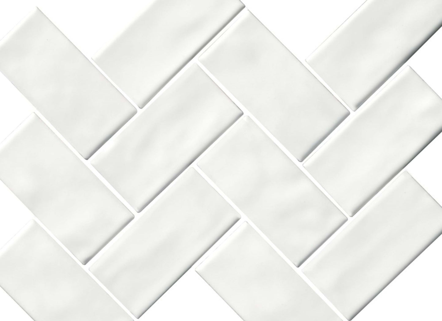 Regina in White Mosaic Herringbone