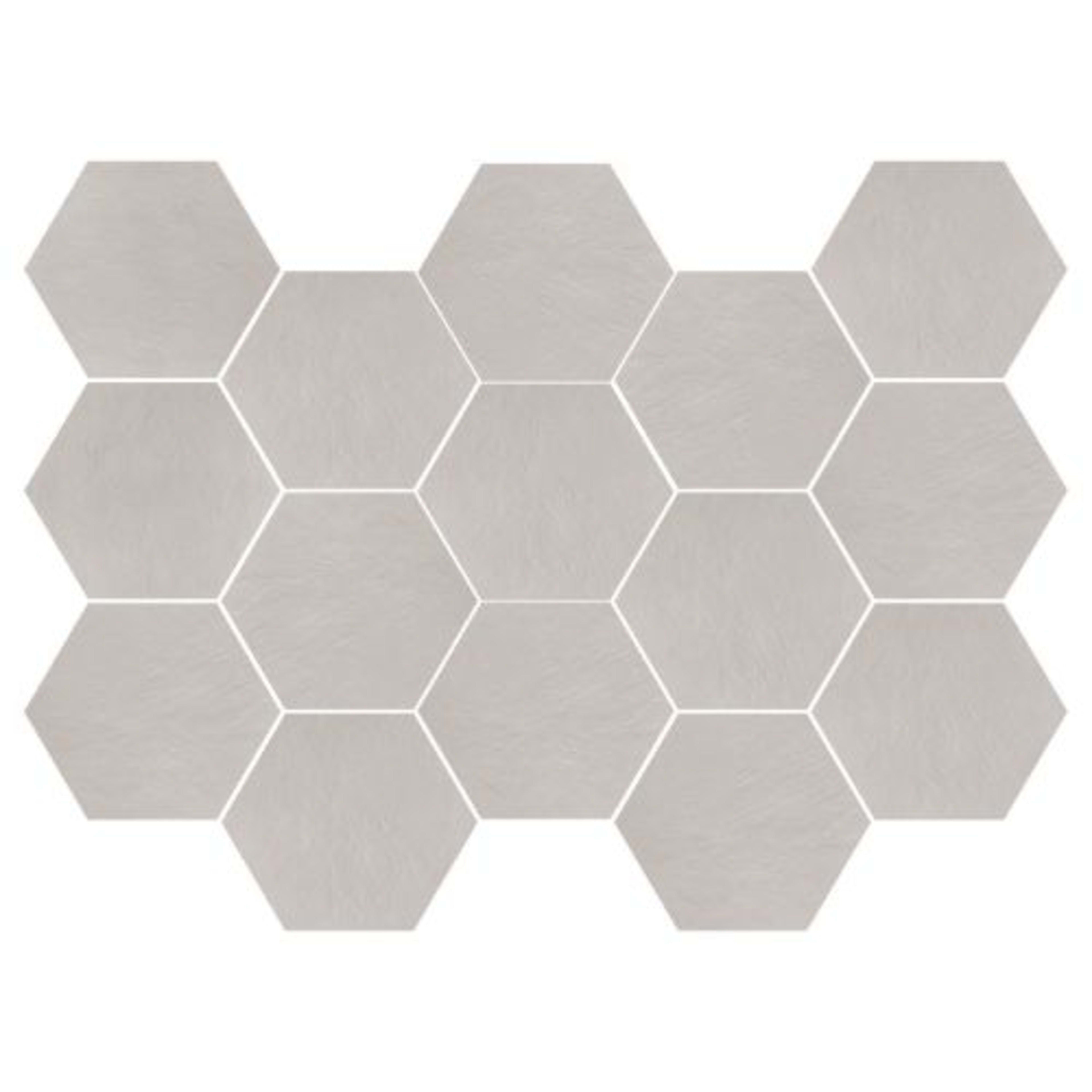 Newton in White Natural - 10x14 Hexagon Tile