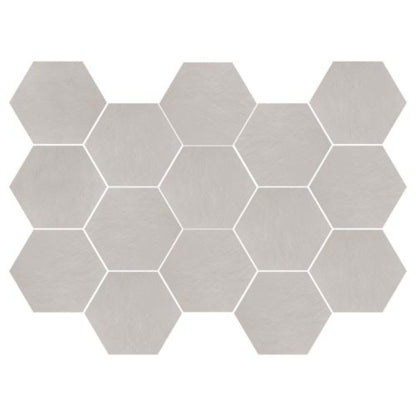 Newton in White Natural - 10x14 Hexagon Tile