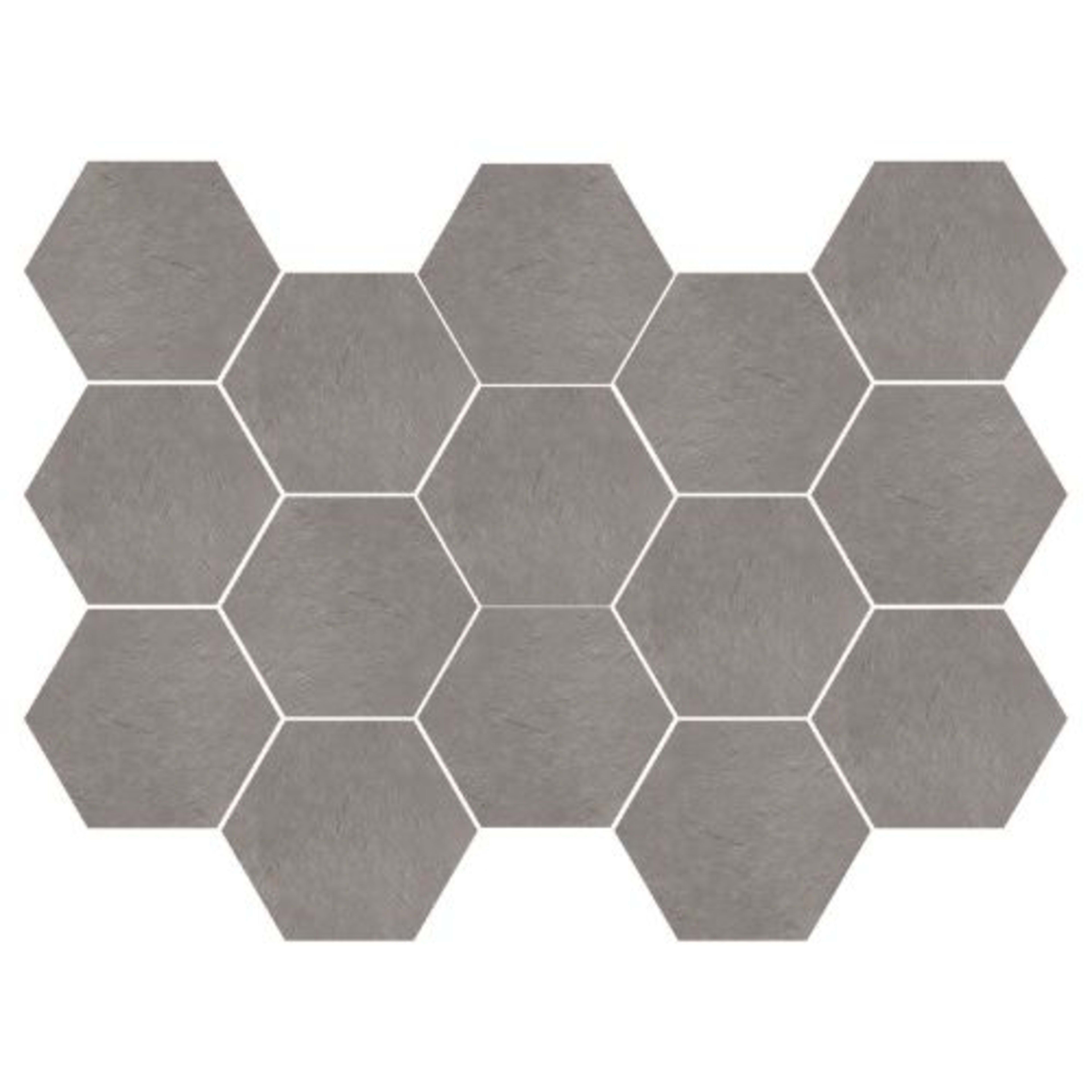 Newton in Silver Natural - 10x14 Hexagon Tile