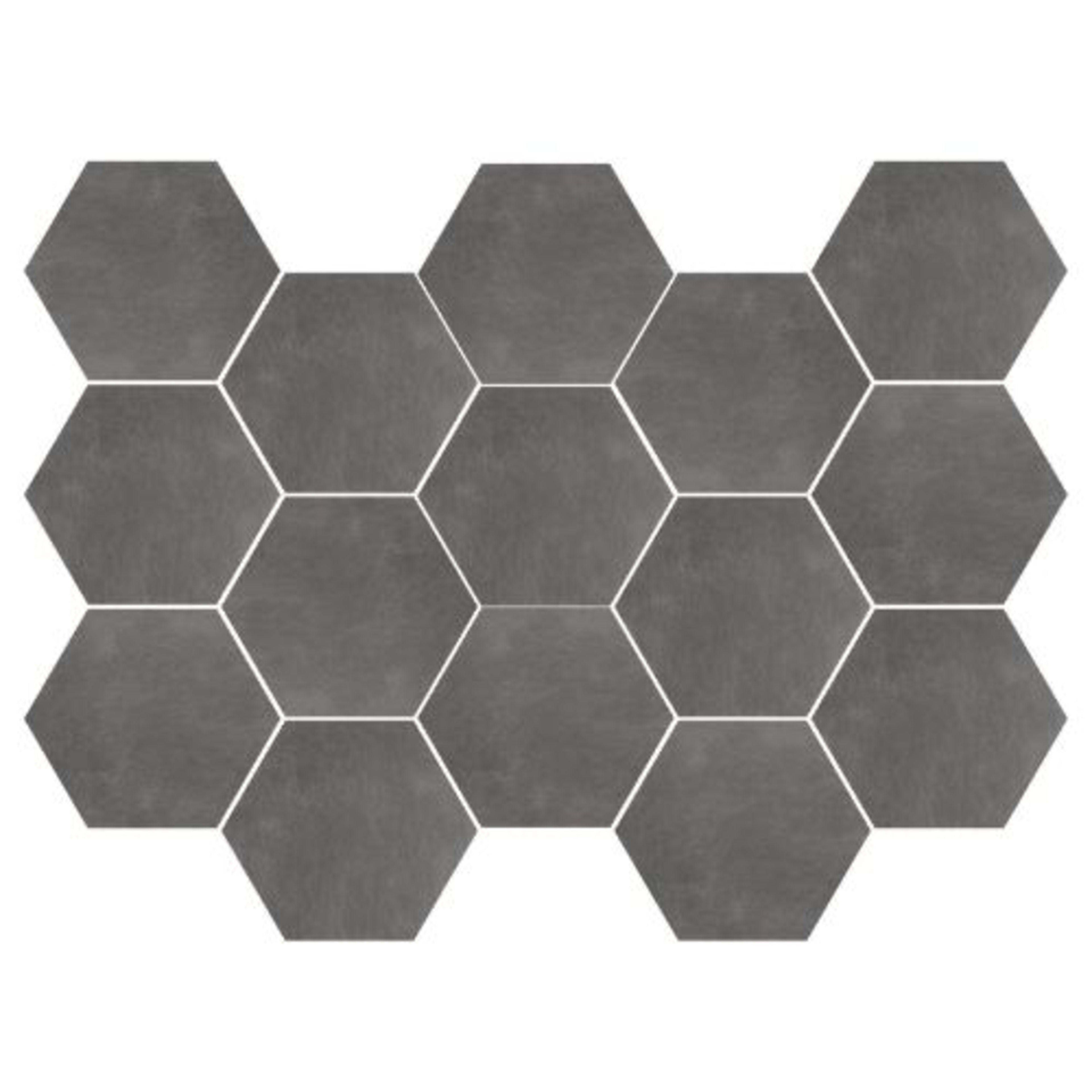 Newton in Graphite Natural - 10x14 Hexagon Tile