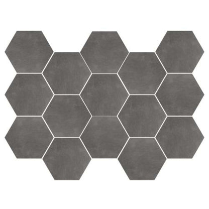 Newton in Graphite Natural - 10x14 Hexagon Tile