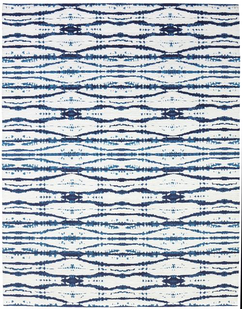 Rhythm-Pizzazz Blue White in Blue White Area Rugs