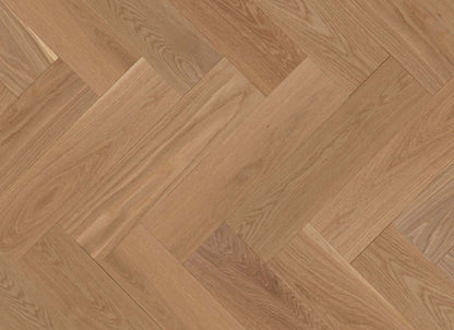 Natural - Duramatt in White Oak - 5" Exclusive Brushed Herringbone