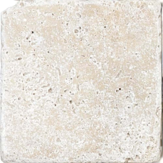 Ivory Travertine in Tumbled 4x4 Natural Stone