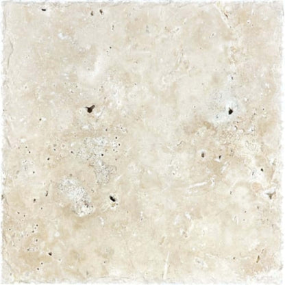 Ivory Travertine in Chiseled & Brushed 8x8 Natural Stone